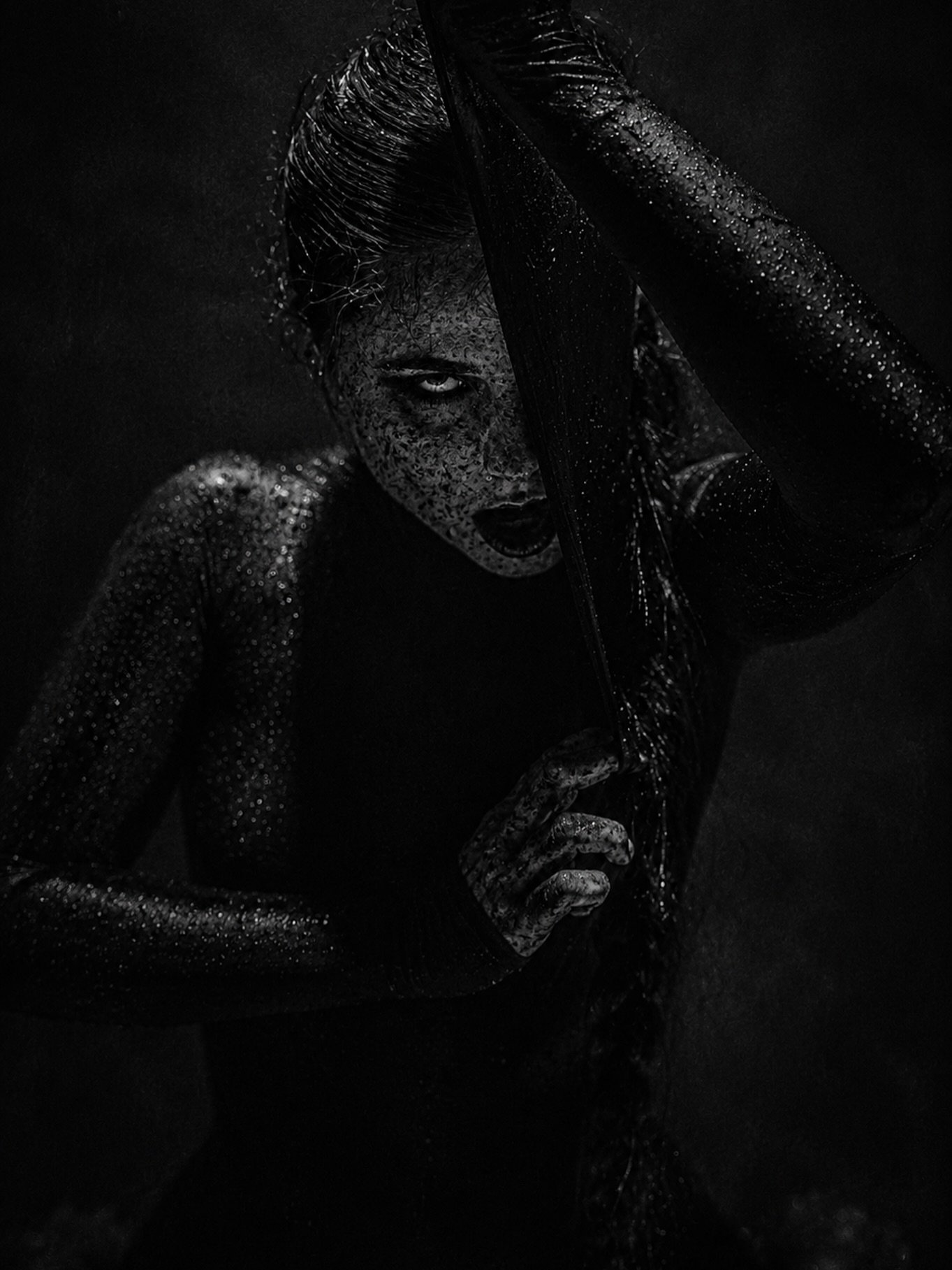 Photo by Eric 📸 on July 20, 2026. May be a black-and-white image of one or more people, makeup, fishnet stockings, headdress and text.